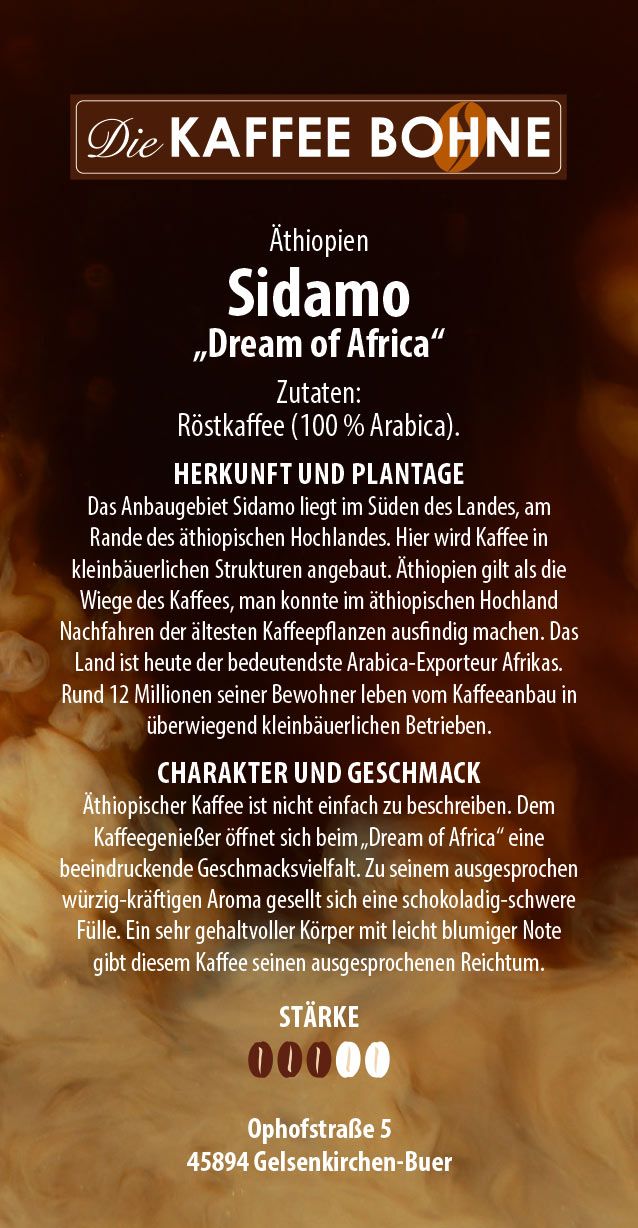 Äthiopien Kaffee - Sidamo "Dream of Africa"