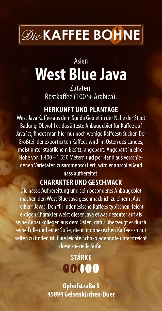 Asien Kaffee - West Blue Java