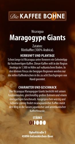 Nicarugua Kaffee - Maragogype Giants